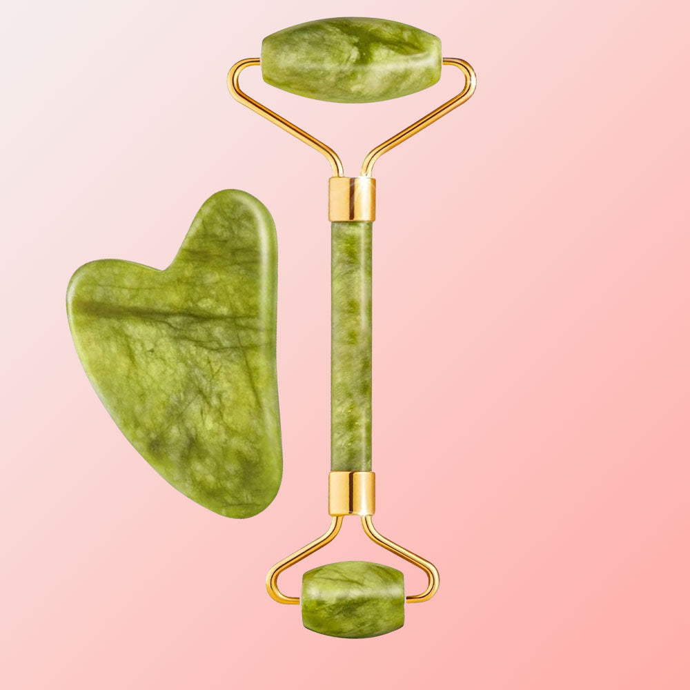 Lahja: Jade-kasvorulla ja Gua Sha -hierontasetti